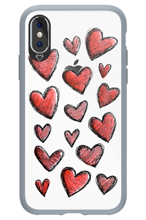 Red Love Transparent - Apple iPhone XS
