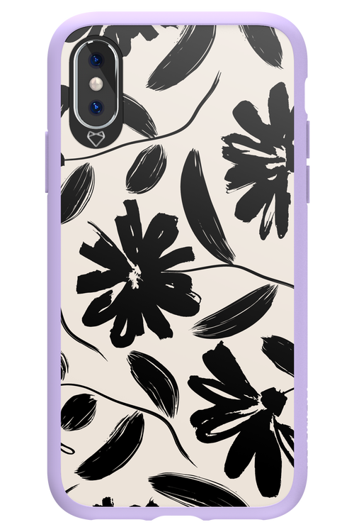 Monochrome Flowerss - Apple iPhone X