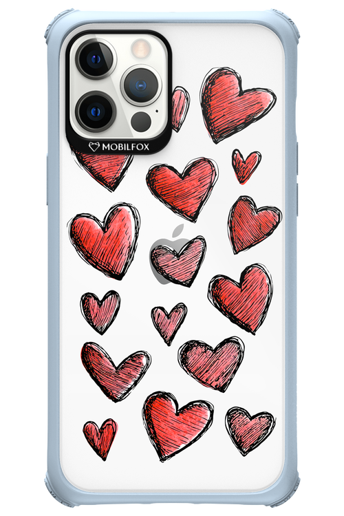 Red Love Transparent - Apple iPhone 12 Pro Max