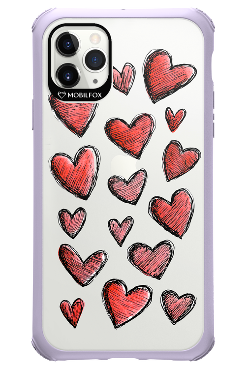 Red Love Transparent - Apple iPhone 11 Pro Max
