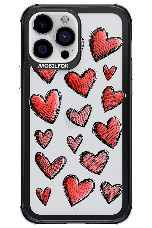 Red Love Transparent - Apple iPhone 13 Pro Max