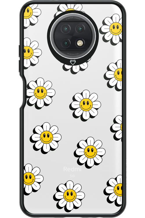 Smiley Flowers Transparent - Xiaomi Redmi Note 9T 5G