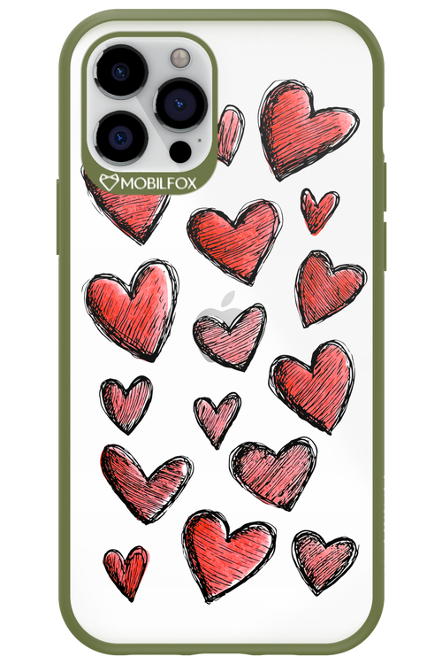 Red Love Transparent - Apple iPhone 12 Pro