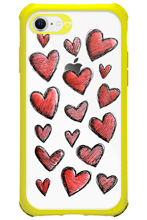 Red Love Transparent - Apple iPhone 8