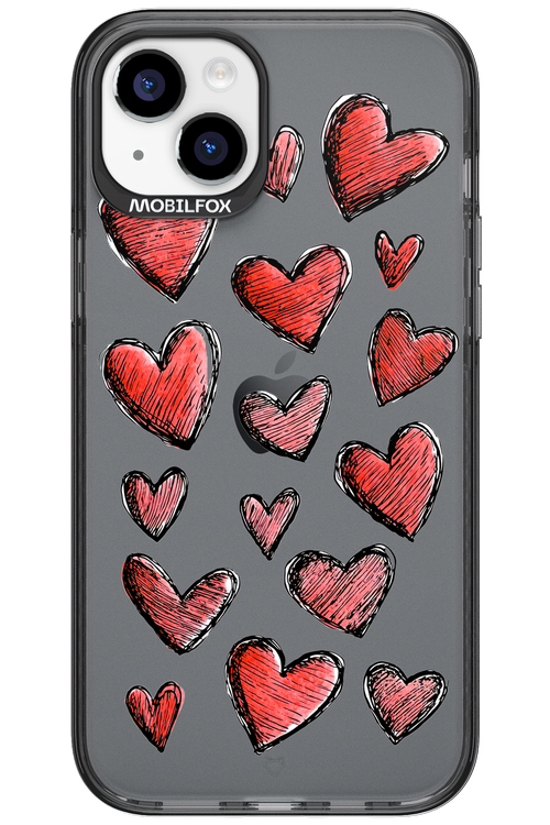 Red Love Transparent - Apple iPhone 15 Plus