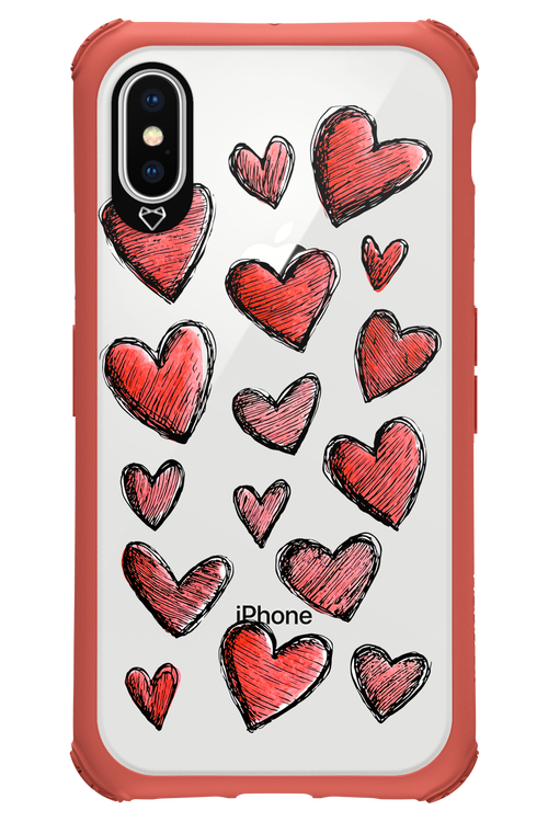 Red Love Transparent - Apple iPhone X