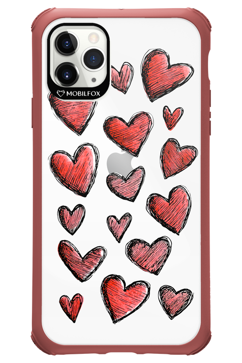 Red Love Transparent - Apple iPhone 11 Pro Max