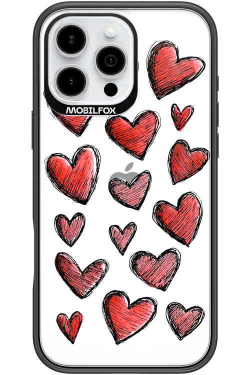 Red Love Transparent - Apple iPhone 16 Pro Max