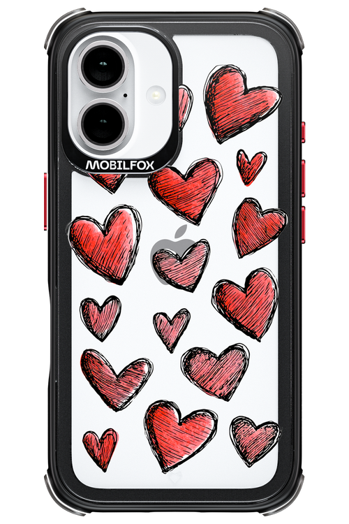 Red Love Transparent - Apple iPhone 16