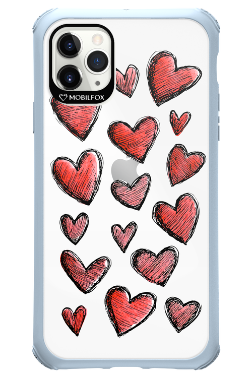Red Love Transparent - Apple iPhone 11 Pro Max
