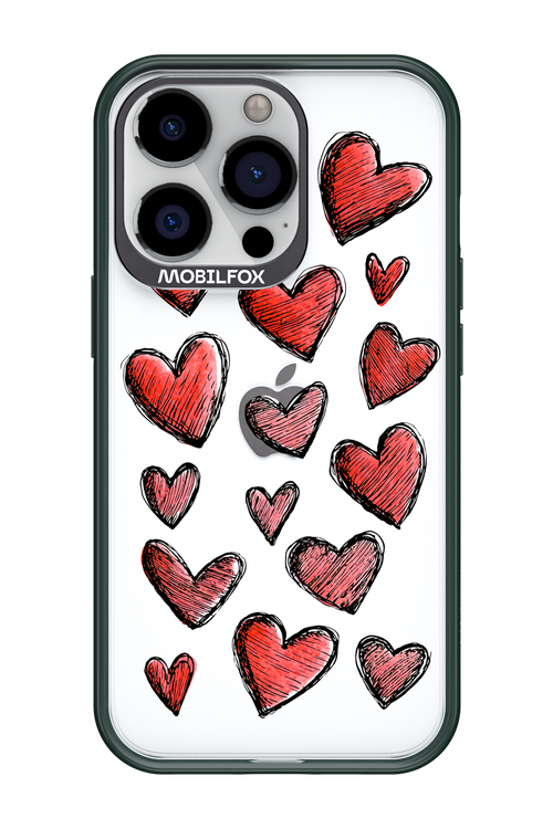 Red Love Transparent - Apple iPhone 13 Pro