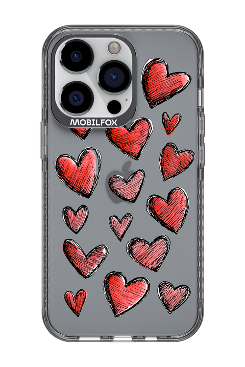 Red Love Transparent - Apple iPhone 13 Pro