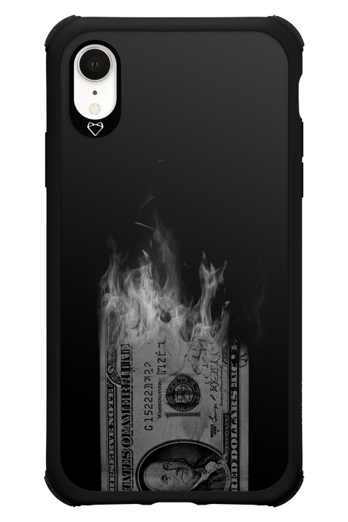 Money Burn B&W - Apple iPhone XR