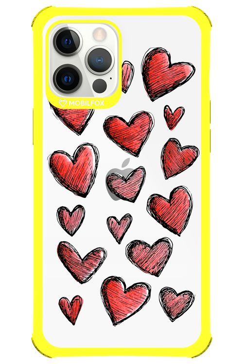 Red Love Transparent - Apple iPhone 12 Pro Max