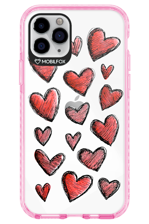 Red Love Transparent - Apple iPhone 11 Pro