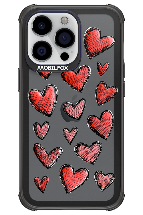 Red Love Transparent - Apple iPhone 13 Pro