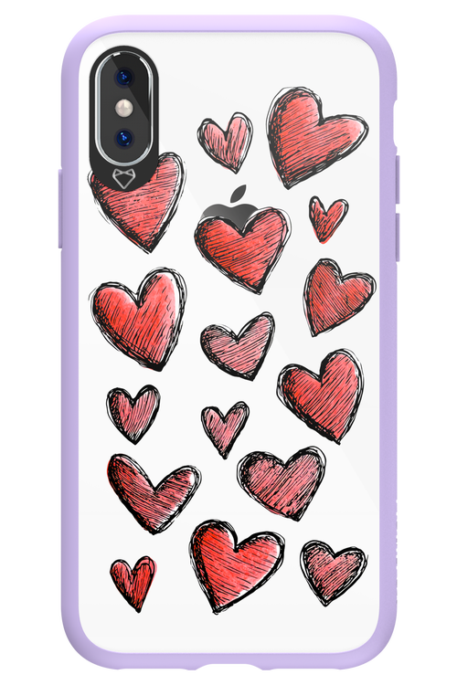 Red Love Transparent - Apple iPhone X