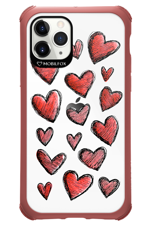 Red Love Transparent - Apple iPhone 11 Pro
