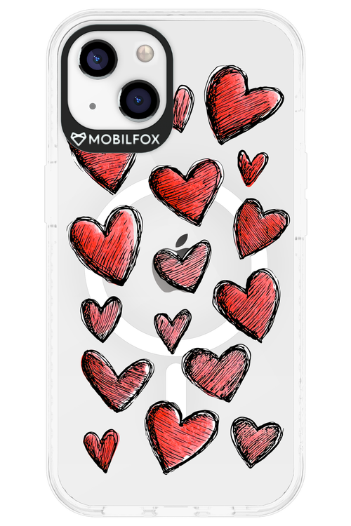 Red Love Transparent - Apple iPhone 13