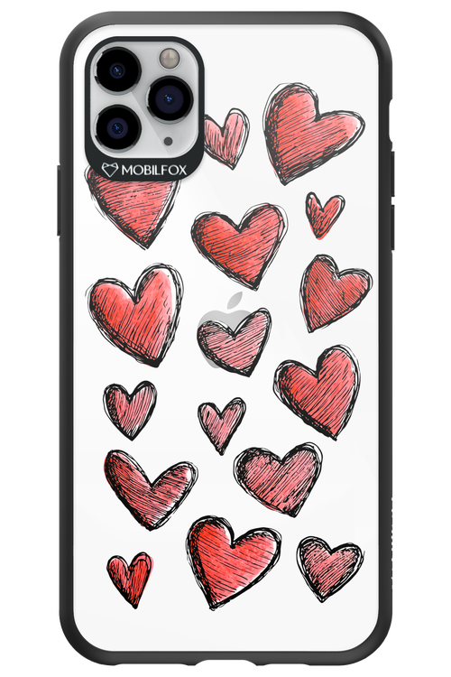 Red Love Transparent - Apple iPhone 11 Pro Max