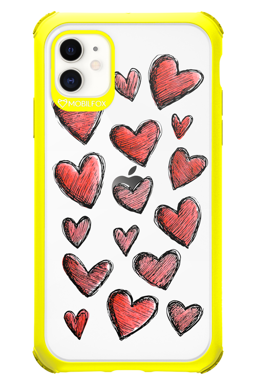 Red Love Transparent - Apple iPhone 11