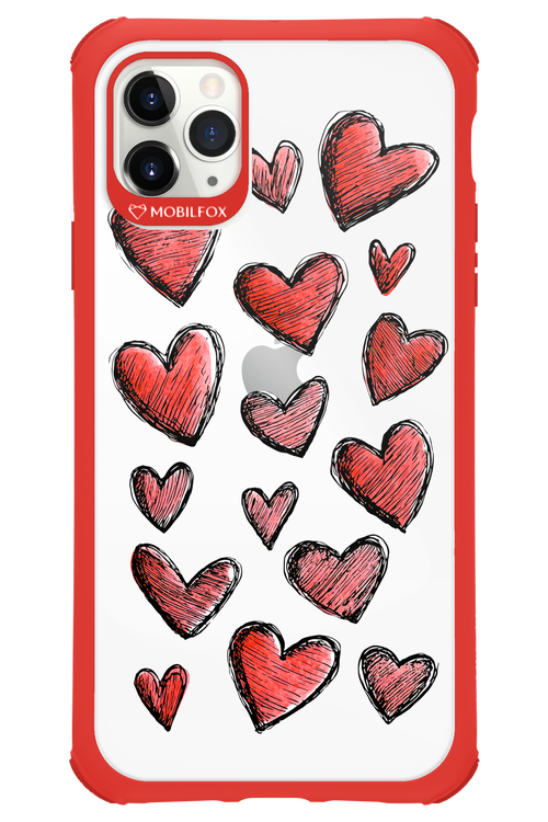 Red Love Transparent - Apple iPhone 11 Pro Max