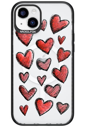 Red Love Transparent - Apple iPhone 15 Plus