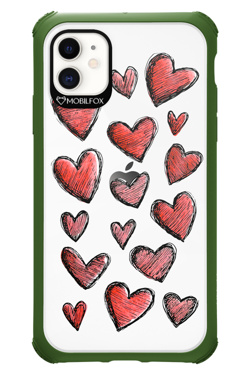 Red Love Transparent - Apple iPhone 11