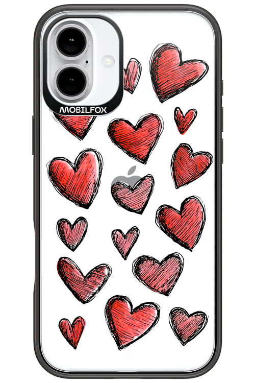 Red Love Transparent - Apple iPhone 16 Plus