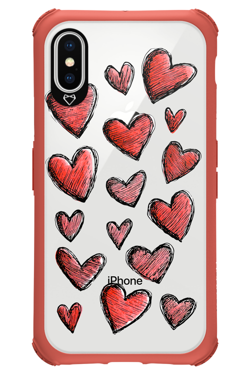 Red Love Transparent - Apple iPhone XS