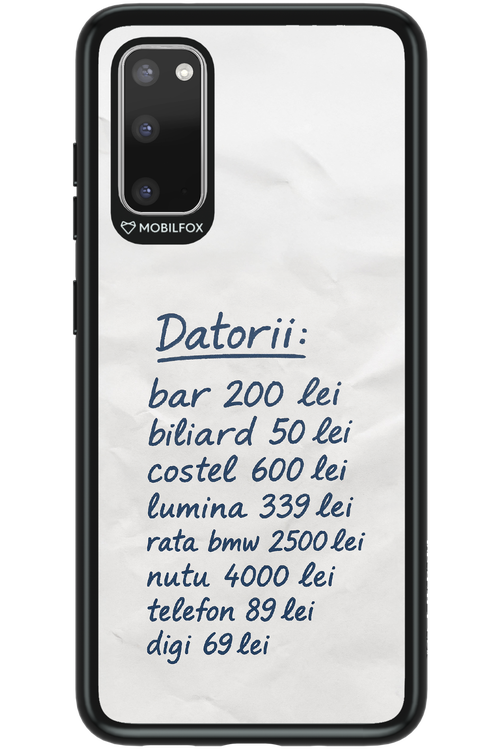 The List - Samsung Galaxy S20