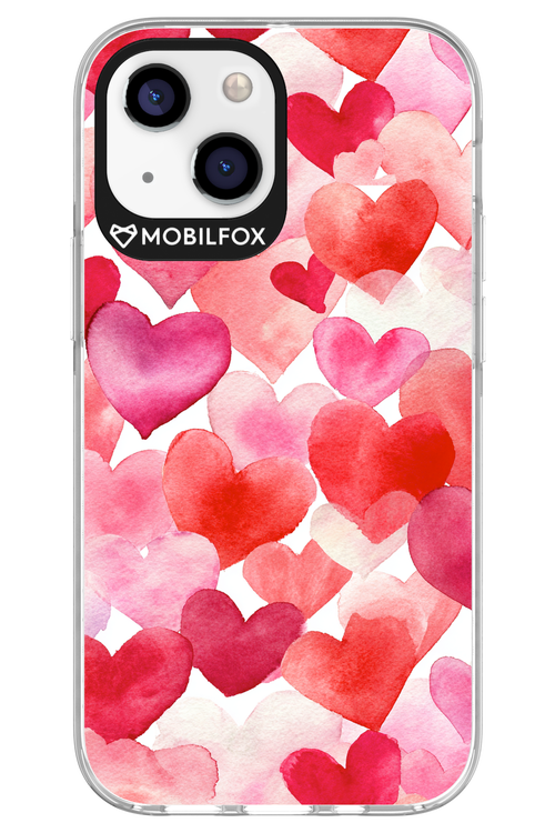 Water Painted Heart 2.0 - Apple iPhone 13 Mini