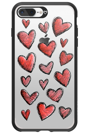 Red Love Transparent - Apple iPhone 7 Plus
