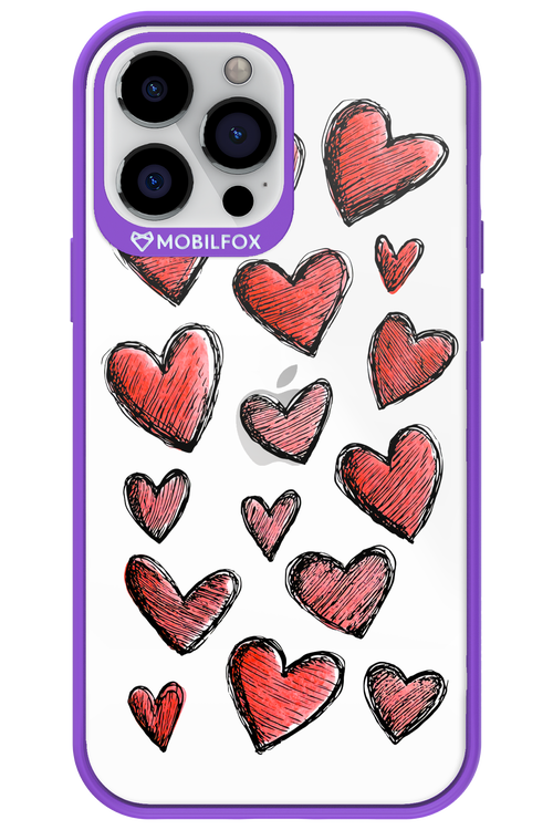 Red Love Transparent - Apple iPhone 13 Pro Max