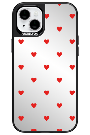 Mini Hearts Red Mirror - Apple iPhone 15 Plus