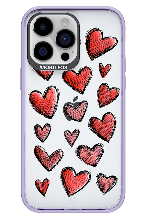 Red Love Transparent - Apple iPhone 14 Pro Max