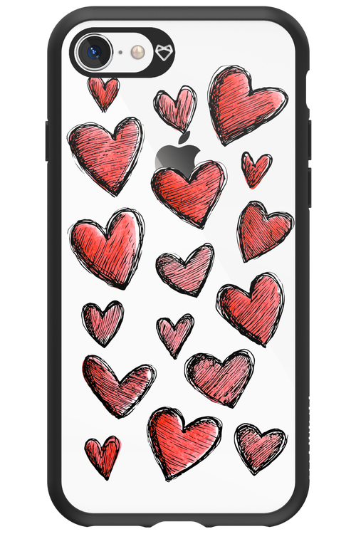 Red Love Transparent - Apple iPhone 8