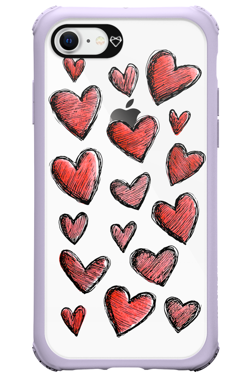 Red Love Transparent - Apple iPhone 8