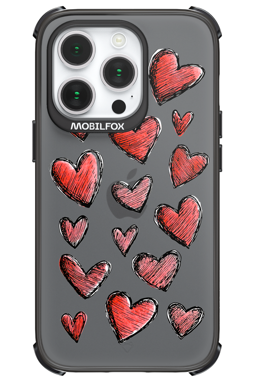 Red Love Transparent - Apple iPhone 14 Pro