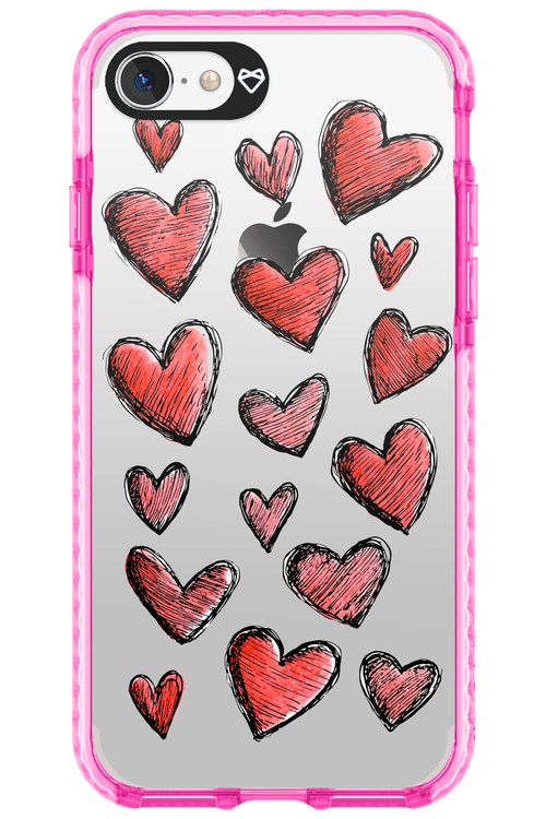 Red Love Transparent - Apple iPhone 7