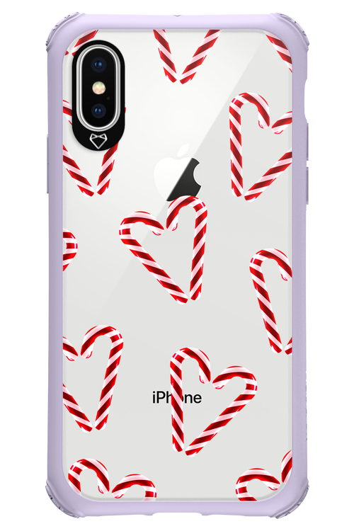 Candy Cane Hearts - Apple iPhone XS