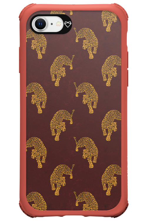 Burgundy Leopard Pattern - Apple iPhone SE 2022