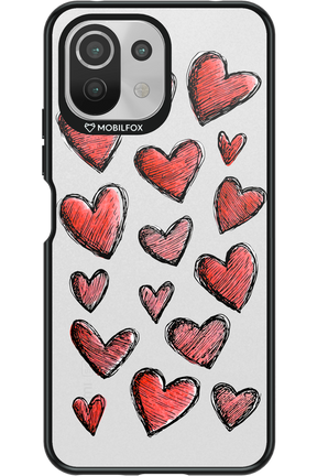 Red Love Transparent - Xiaomi Mi 11 Lite (2021)