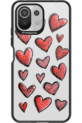 Red Love Transparent - Xiaomi Mi 11 Lite (2021)