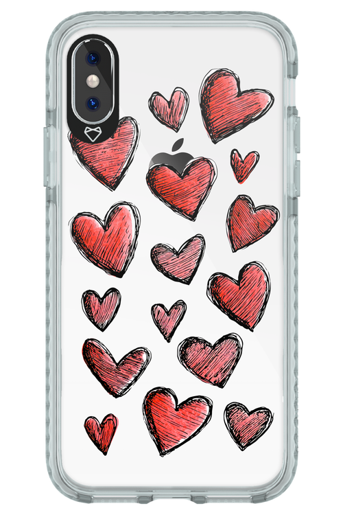 Red Love Transparent - Apple iPhone X