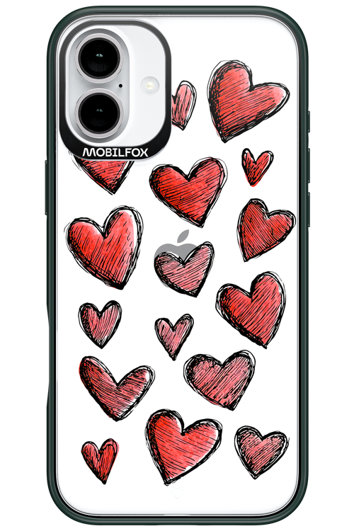 Red Love Transparent - Apple iPhone 16 Plus