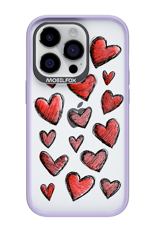 Red Love Transparent - Apple iPhone 14 Pro