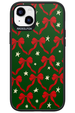 Bow & Stars (Green) - Apple iPhone 14 Plus
