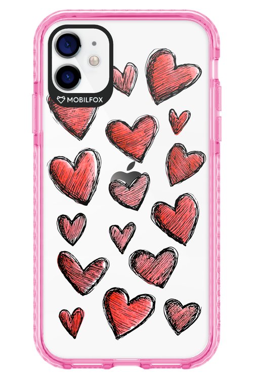 Red Love Transparent - Apple iPhone 11