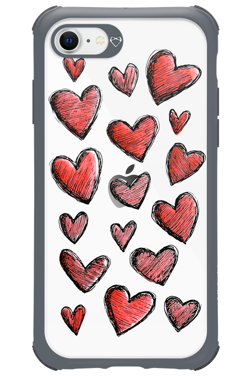 Red Love Transparent - Apple iPhone SE 2022